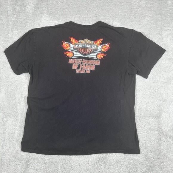 Vintage Harley Davidson Motor Cycles T-Shirt 2XL Black Fargo ND - Picture 2 of 12
